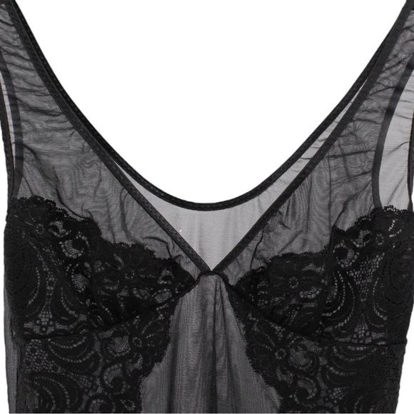 Natori Black Lace Goth Fairy Sheer Chemise Special Occasion Size S - Picture 3 of 9